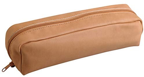 Clairefontaine 8300C Schlampermäppchen (aus echtem Leder, 22 x 5 x 3cm) 1 Stück natur
