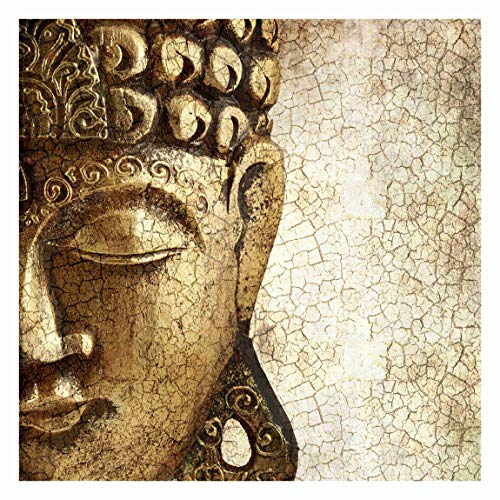 Bilderwelten Buddha Fototapete Vintage inkl. Kleister 192x192cm - Vliestapete Made in Germany - Vintage Tapete Schlafzimmer - Retro Tapete - Wandtapete Vintage Wohnzimmer Flur T_2554