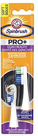 Spinbrush, Arm & Hammer, Pro+ Gum Health, Soft, 2 Brush Heads - Colours/Packaging May Vary