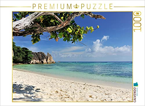 CALVENDO Puzzle Traumstrand Seychellen | 1000 Teile Lege-Größe 64 x 48 cm Foto-Puzzle für glückliche Stunden