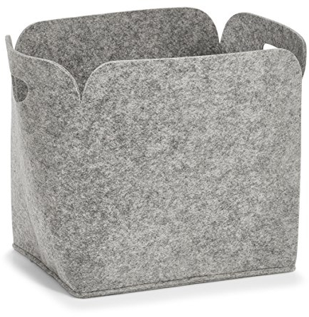 Zeller 14368 Aufbewahrungskorb, hoch, Filz, grau, 36 x 28 x 36 cm