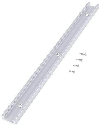 T Track Miter Track Jig Fixture Slot Straight Edge Clamping Tool Guide Aluminum Alloy T-Slot Track Locking Handle Heavy Gauge with 4pcs Self-Taping Screws for Woodworking