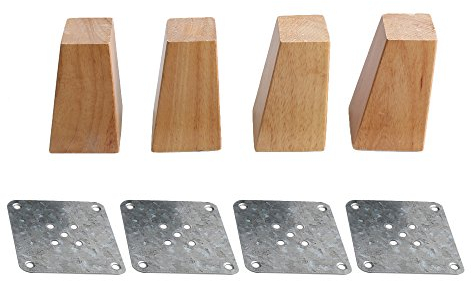 Yibuy 4X Möbelbeine Ersatz Trapez Massivholz Sofa Beine Couch Füße 10CM in Höhe Ersatz
