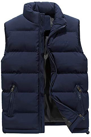 Xmiral Weste Jacke Herren Mäntel Wintertasche Pure Color Top (M,Blau)