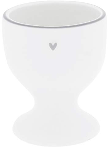Bastion Collections Eierbecher little Heart Keramik weiß grau D5x6cm