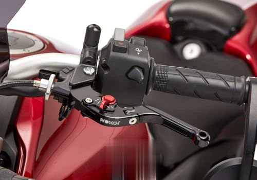 FECHTER DRIVE Motorsport GmbH PROTECH Bremshebel rot/schwarz kompatibel mit SUZUKI SV 650 2016-2020 WCX0/WCX1 verstellbar I klappbar