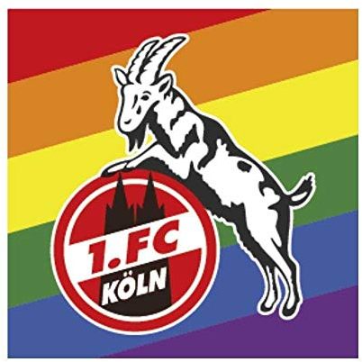 1. FC Köln Aufkleber Vielfalt Autoaufkleber Diversity Sticker Logo Regenbogen - Plus Lesezeichen I Love Köln