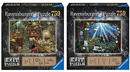 Ravensburger 19952 Hexenküche 759 Teile Exit Puzzle & 19953 Im U-Boot 759 Teile Exit Puzzle