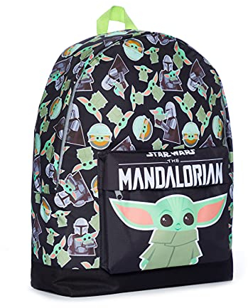 Star Wars The Mandalorian Baby Yoda Kinder-Rucksack, Schwarz / Grün, Schwarz , One size