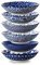 Selamica Porcelain 40oz Large Bowls 9 inch Big Pasta Salad Bowls, Microwave and Oven Safe, Vintage Blue, Set of 6