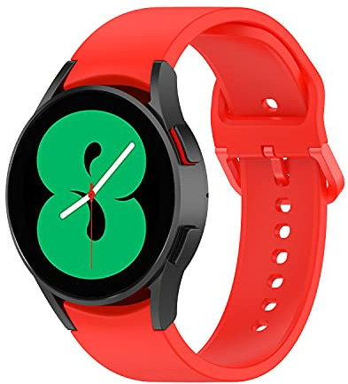 BoLuo 20mm Bracelet pour Montre Connectée Galaxy Watch 4 40mm/44MM,Silicone Bracelets Montre,Bande de Sangle pour Galaxy Watch 4 Classic 42mm/Galaxy Watch 4 Classic 46mm/Galaxy Watch 3 41mm (rouge)