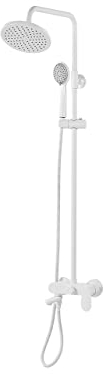Praktisches Duschsystem mit Kopf und Handbrause in Weiß Gurara