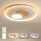 FitzMia LED Deckenleuchte, Deckenlampe mit Holz, Deckenlampen Dimmbar mit Fernbedienung, Moderne Runde Holz Deckenlampe für Schlafzimmer Kinderzimmer Wohnzimmer Küche (∅31.5CM 24W)
