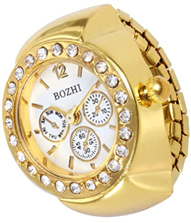 Runde Fingeruhr - Quarz-Ring-Uhr, Fingerring-Uhr für Männer und Frauen, Elegant