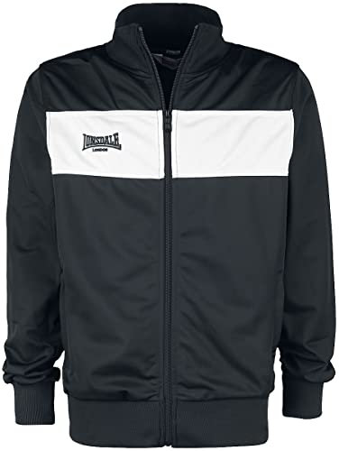 Lonsdale Herren Trainingsjacke schmale Passform ALNWICK, Black/White, XS