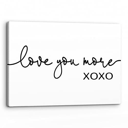 PHAMTE Love You More XOXO Wandkunst, lustige Paare, Spruchdruck, gerahmt, Leinwandbild, Kunstwerk, Zuhause, Schlafzimmer, Dekoration, Valentinstag, Hochzeitstag, Geschenke (35,6 x 27,9 cm)
