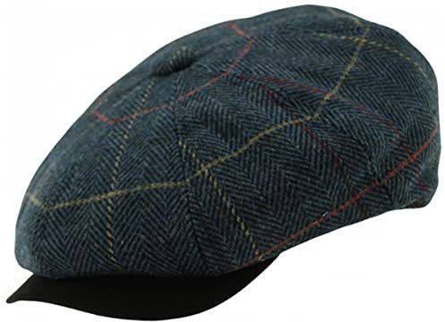 Hawkins Tweed Peaky-Style Bakerboy Cap, Navy 2, 60 EU
