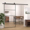 ZEYUAN Schiebetür, Schiebetür Schiene, Zimmertüren Mit Zarge Komplett, Aluminium und ESG-Glas 102,5x205 cm Schwarz