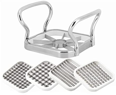 Potato Chippers, 5 in 1 Veggie Chopper Stainless Steel Potatoes Cutter Vegetable Chipper Chopper Fruit Slicer Kitchen Gadgets