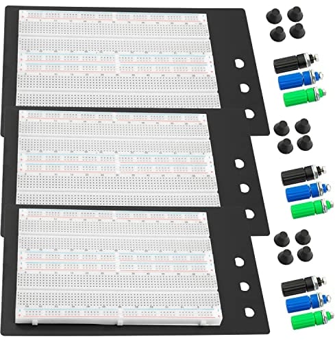 AZDelivery 3 x SYB-1660 Solderless breadboard protoboard | 4 Bus test circuit breadboard kit | Tie-point 1660 ZY-204 | With 4 power lanes