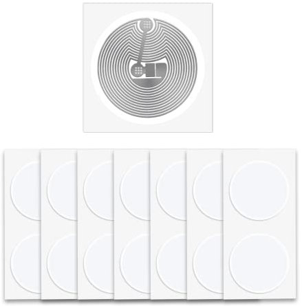 BABIQT 50 Stück M-IFARE Classic 1K Tag Sticker NFC Tags RFID Aufkleber 13,56 MHz ISO14443A, Leere MF1 Tag NFC Chip 1 inch Rund FM1108 1k für EIN- und Ausstieg, Entriegelung elektronischer Schlüssel