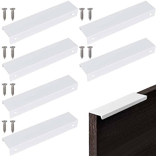 6 Piezas Tirador Oculto para Armario, Manija de La Puerta del Gabinete, Manijas de Cocina con 16 Tornillos, Muebles de Aluminio Tiradores Ocultos para el Hogar Cocina Puerta Cajón Armario (15cm)