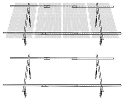 ECO-WORTHY Support Panneau Solaire pour 4pcs Panneaux Solaires 100W-600W Fixation Panneau Solaire pour Bateau, Camping-Car, Toit, Système Hors réseau