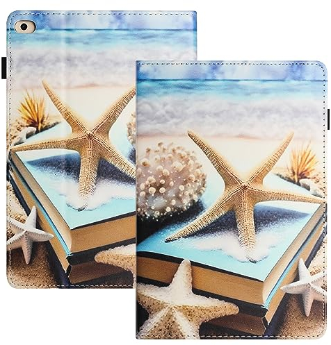 LSPCASA Funda para iPad 9.7 2017/2018 PU+TPU Funda iPad Air Funda iPad Air 2 Activación/Suspensión Automática Funda iPad 5 Generación iPad Air Funda Estrella de mar