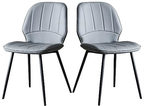 MOWEO Chaises de Salle à Manger tapissées Nordiques Lot de 2,17,7 H Hauteur d'assise Chaises de Salle à Manger,avec Dossier Pieds en métal et Dossier incurvé,Chaises de Salon Modernes en métal pour