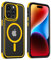 MobNano Hybrid Magnetisch Durchsichtig Hülle für iPhone 14 Pro Max Hülle [Kompatibel mit MagSafe] Stoßfest Bumper Transparent Magnet Handyhülle Silicone iPhone 14promax Case Schwarz/Gelb