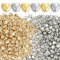 500 Stück Herz Perlen Acryl Sternform Perlen für Armbänder, 6mm Herzperlen Zwischenperlen kleine Loch Spacer Perlen für DIY Armbänder Halskette Ohrring Schmuck (Gold und Silber)