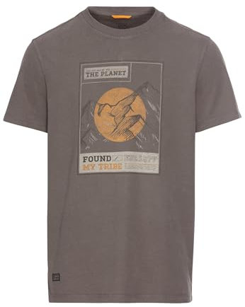 camel active Herren T-Shirt mit Print aus nachhaltigem Organic Cotton Grau, Menswear-XXL