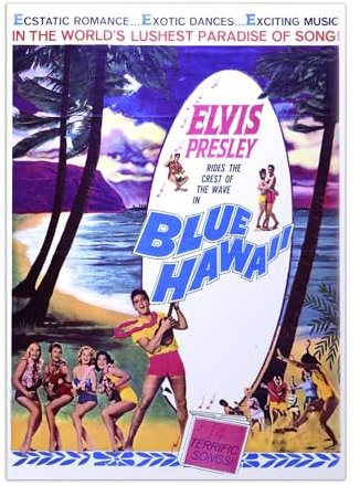 Displate - Poster aus Metal - Wall Art - Elvis Presley - Elvis Movie Posters - Blue Hawaii - Size M - 32x45cm Matt