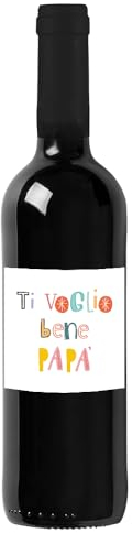 Bottiglia di Vino IGT Toscana Rosso personalizzato per lui - Idea regalo esclusiva e originale per uomo, festa del Papà, festa del Nonno, nuova nascita, compleanno e Natale. (0,75L, Collage papà)