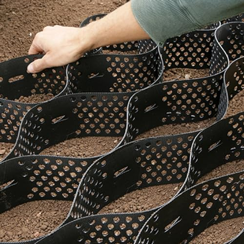Stabilisateur Gravier Pas de Pavés Moulues en Plastique Geo Grid pour L'aménagement Paysager, Grilles de Géocellules de Pente pour Les Murs de Soutènement, Extension Stabilisateur de Gravier Pliable (