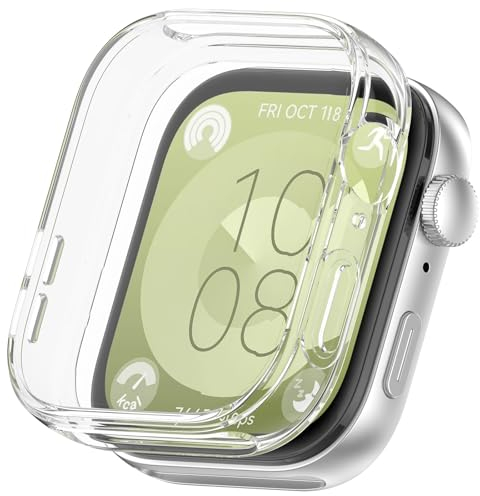 Hülle Kompatibel mit Huawei Watch Fit 3 Schutzfolie Schutzhülle, Flexibles TPU Displayschutz Case Kratzfest Abdeckung Schutz Gehäuse für Huawei Watch Fit 3 Smartwatch (Klar)