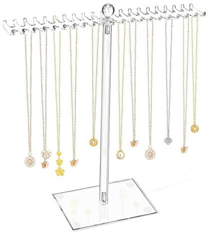 XSEXO Porta collane, porta gioielli, porta collane in acrilico, porta gioielli trasparente per collane, bracciali, anelli, orecchini (altezza 29 cm).