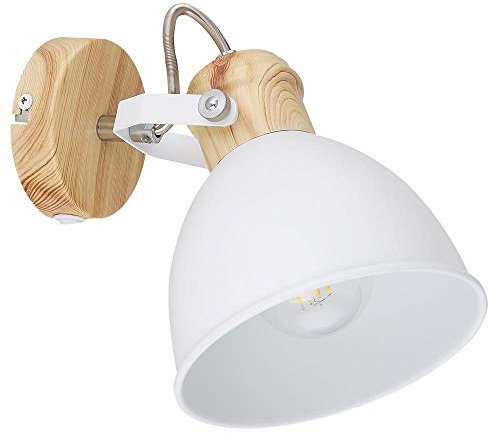 GLOBO LED Wandlampe dimmbar mit Fernbedienung Leseleuchte Wohnzimmerlampe Wandleuchte Schlafzimmerlampe schwenkbar, RGB Farbwechsel, Metall Holzoptik weiß, 8,5W 806lm warmweiß, BxH 15 x 18,5 cm