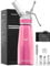 SimCoker Sahnespender 500ml,Aluminium Schlagsahnebereiter,Sahnesiphon Ersatzteile 3 Edelstahl Spritztüllen 1 Reinigungbürste,Deutsche Anweisungen,Rosa
