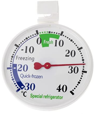 Yaoliucp Thermomètres de réfrigérateur, thermomètre de congélateur de réfrigérateur Grand Cadran de la Cuisine du réfrigérateur température Dispositif de Mesure avec Aspiration