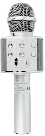 COFI 1453 Multimedia Karaoke-Mikrofon Kabelloser Bluetooth Lautsprecher 1200mAh Silber