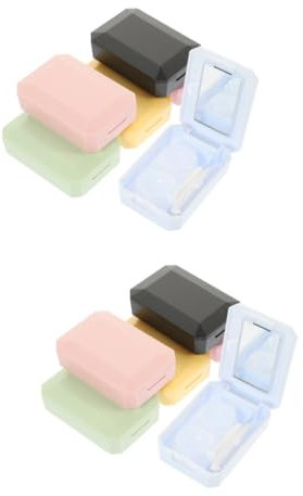 FOMIYES 12sets Portable Travel Lens Case Box for Contact Lenses Mirror for Halloween Party Everyday Use Random Color