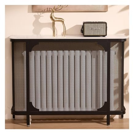 Cache-radiateur en métal moderne, étagère de chauffage au sol, ventilée, décorative, design creux créatif, coussinets de pieds réglables, pour la maison, le salon, la chambre à coucher, le couloir(Ner