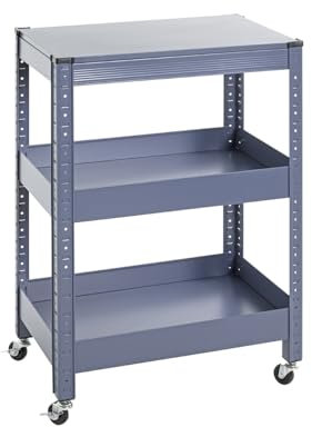 HAKU Möbel Carrito de Servicio para Muebles, Azul, metálico, Dimensiones 50 x 75 x 32 cm, Ancho x Alto x Profundidad, Estilo Moderno