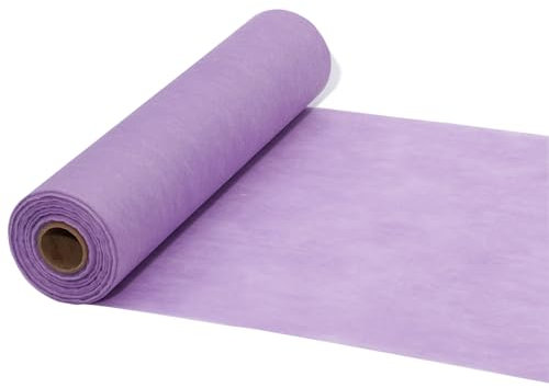 FRKOKRFA Vlies Tischläufer Lila, 25m x 30cm Dekoratives Tischband, Tischdeko Tischläufer Rolle für Geburtstage, Hochzeiten, Taufen Kommunion und andere Feierlichkeiten