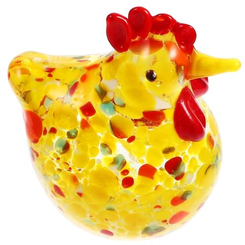 VICASKY Desktop Glass Hen Figurine Creative Chicken Decoration Style Craftsmanship Weather Resistance for Home Decor and present Giving