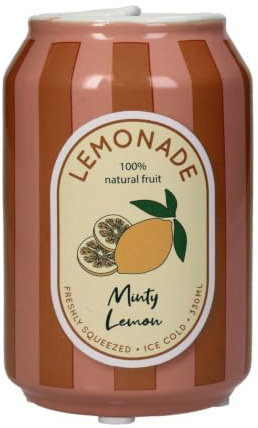Deko Vase Keramik Limonadendose Zitrone Gestreift