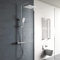 Columna Ducha Termostática, YOOZENA Duchas de Baño Columna Extensible con Grifo, Conjunto con Grifo Lluvia 26x19cm, Alcachofa con Manguera, Cromado