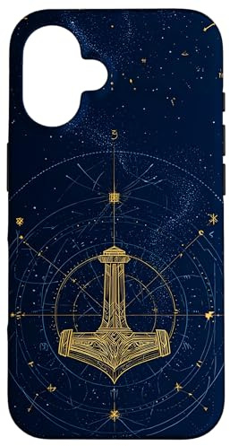 Viking Hammer Norse Mythology Celestial Case for iPhone 16