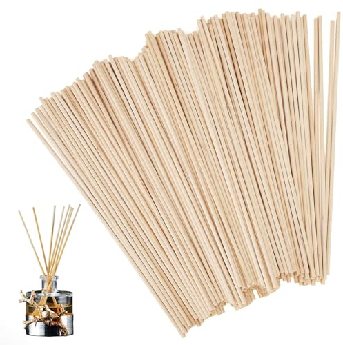 200 Stück Holzstäbe zum Basteln, 3mm x 200mm Zuckerwatte Stäbe | Holzstab Rundstäbe Holzstäbchen, Bastelholz Rundholz für Kunstprojekte, Modellbau, DIY Handwerk